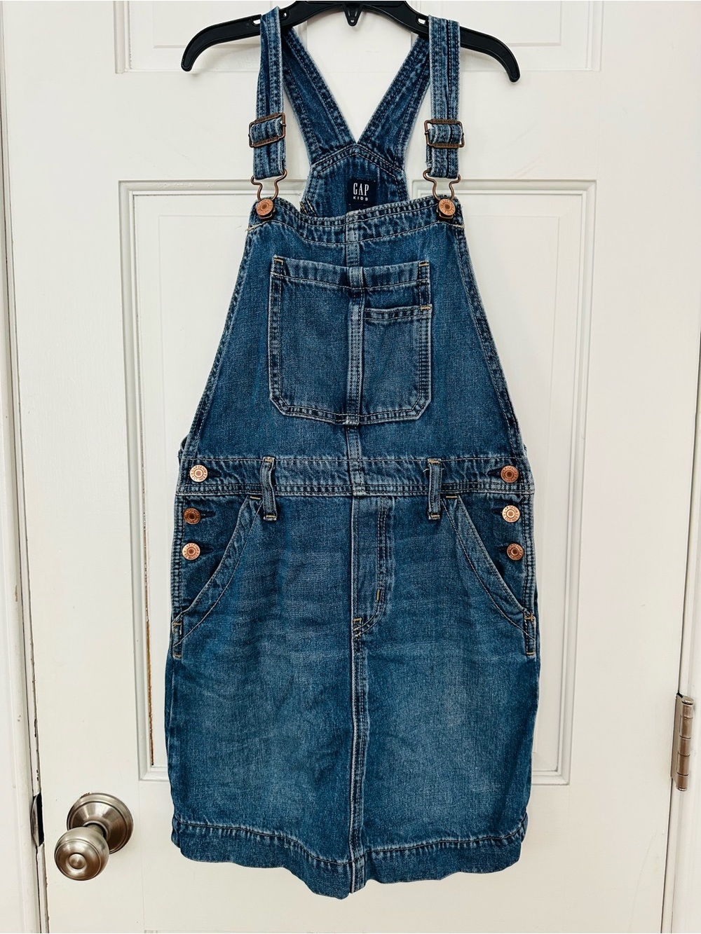 Gap Kids Medium-Wash Denim Overall Jean Skirt Sz L (10)